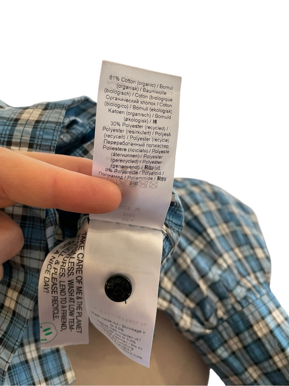 GANNI Seersucker Plaid Collar Blouse - Picture 13 of 15